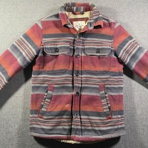 American Eagle Outfitters Striped Shirt - Red, Orange, Gray